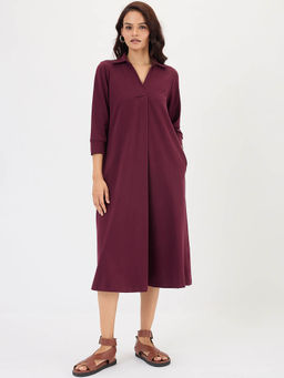 Femmella - Wine A-Line Travel Dress