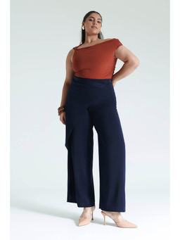 FREAKINS - Curve Classic Navy Pareo Straight Pants