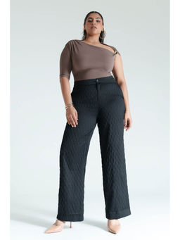 FREAKINS - Curve Black Textured Straight Pants