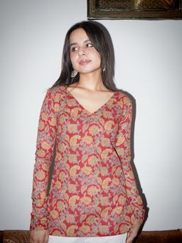 THE SAYURI - Heer Deep Back Floral Printed Kurti