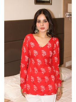 THE SAYURI - Jugni Deep Back Floral Printed Kurti
