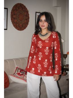 THE SAYURI - Riva Bell Sleeve Block Print Kurti
