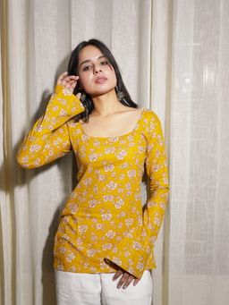 THE SAYURI - Kaveri Deep Back Bell Sleeved Kurti