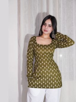 THE SAYURI - Saanu Full Sleeve Corset Kurti