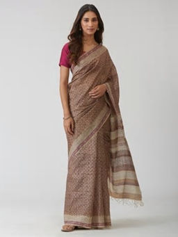 Fabindia - Silk Hand Block Printed Sari