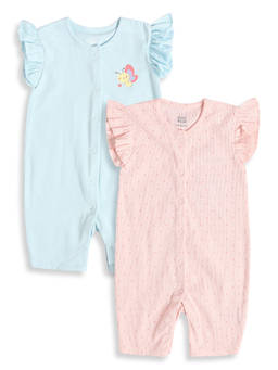 MINI KLUB - Baby Girls Cotton Rompers (Pack Of 2)