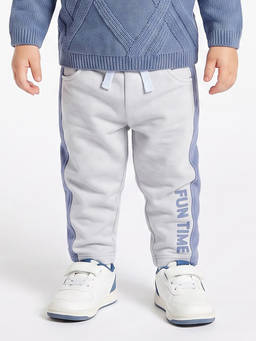 MINI KLUB - Baby Boys Grey Cotton Slogan Trackpant