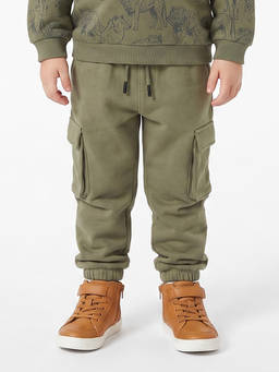 MINI KLUB - Baby Boys Olive Green Cotton Cargo Joggers