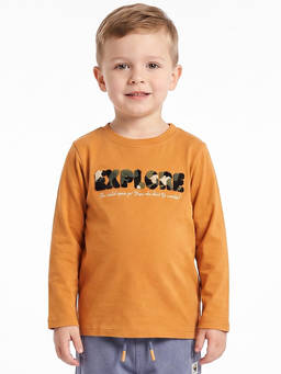 MINI KLUB - Kids Boys Mustard Cotton T-Shirt