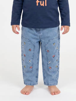 MINI KLUB - Kids Girls Light Blue Cotton Denim Jeans