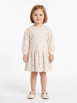 MINI KLUB - Kids Girls Off-White Floral Cotton Dress
