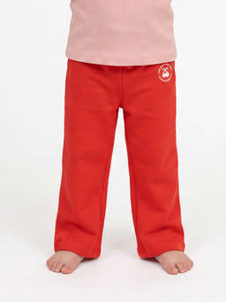 MINI KLUB - Kids Girls Red Cotton Wide-Leg Trouser