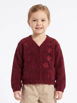 MINI KLUB - Baby Girls Maroon Knitted Cardigan