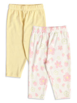 MINI KLUB - Baby Girls Cotton Leggings (Pack Of 2)