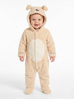 MINI KLUB - Baby Unisex Beige Fleece Romper