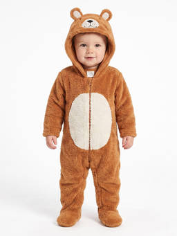 MINI KLUB - Baby Brown Peach Fleece Romper