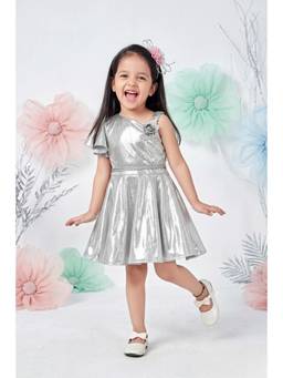 TINY GIRL - Tressel Corsage Detail Dress- Grey