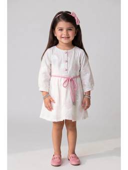 TINY GIRL - Tressel Full Sleeves Sequin Detail Dress with Belt