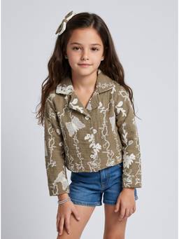 TINY GIRL - Tressel Full Sleeves Embroidered Shirt - Brown