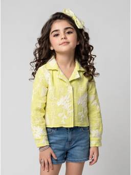 TINY GIRL - Tressel Full Sleeves Embroidered Shirt - Yellow