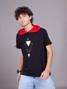 TeenTrums - Boys Graphic Hooded T-Shirt - Black