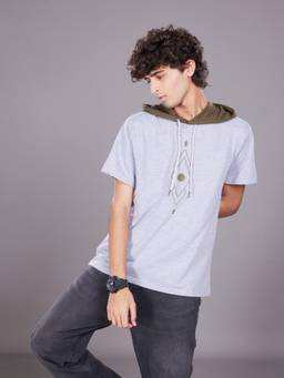 TeenTrums - Boys Graphic Hooded T-Shirt - Grey