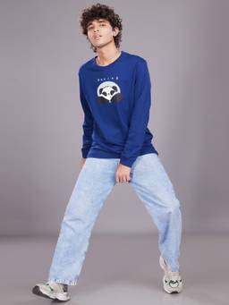 TeenTrums - Boys Blue Printed Full Sleeve T-Shirt