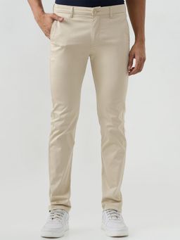 Spykar - Beige Mid Rise Trousers For Men