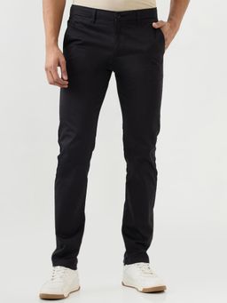 Spykar - Black Mid Rise Trousers For Men