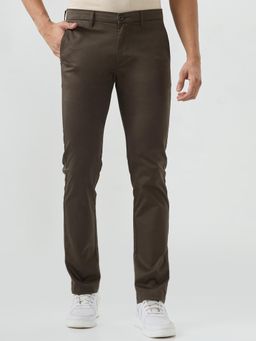 Spykar - Olive Green Mid Rise Trousers For Men
