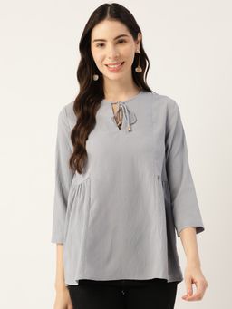 Bani Women - Grey Front Dori Top