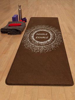 Saral Home - Hand Woven Microfiber Washable Yoga Mat-Brown-70X170 Cm