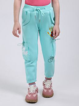 Monte Carlo - Green Girls Regular Fit Printed Elastic Mid Rised Joggers