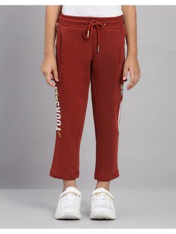 Monte Carlo - Rust Girls Regular Fit Printed Drawstring Mid Rise Track Pant