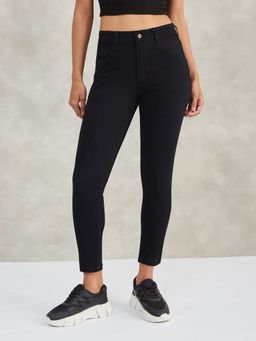 DOLCE CRUDO - Ankle Leg Women's Black High Waist Jeans