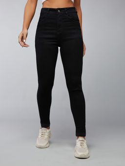 DOLCE CRUDO - Ankle Leg High Waist Women's Black Jeans