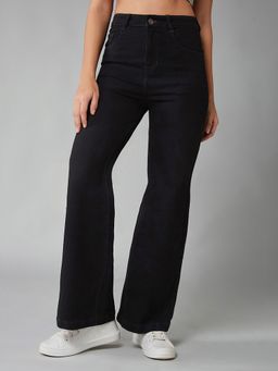 DOLCE CRUDO - Boot Cut Women Black High Waist Jeans