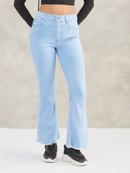 DOLCE CRUDO - Women'S Blue Boot Cut Leg High Waist Jeans