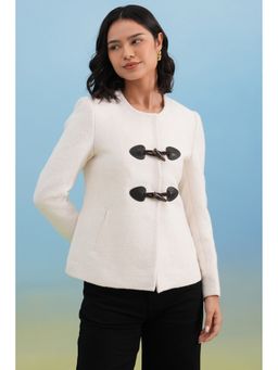 CRIMSOUNE CLUB - Women's White Jacquard Jacket