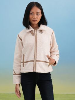 CRIMSOUNE CLUB - Women's Off White Fur Jacket