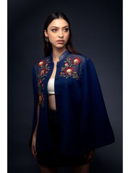 NEIZA - Sky Blue with Golden Stripe Anchor Embroidery Cape