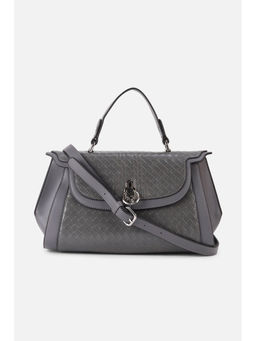 Allen Solly - Women Grey Textured Casual Satchel with Detachable Strap