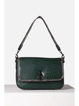 Allen Solly - Women Green Textured Casual Sling Bag with Detachable Strap