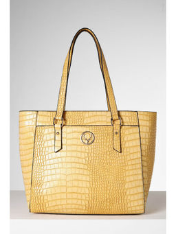Allen Solly - Women Yellow Textured Casual Handbag