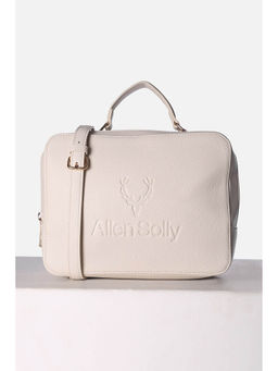 Allen Solly - Women Beige Textured Casual Laptop Bag with Detachable Strap