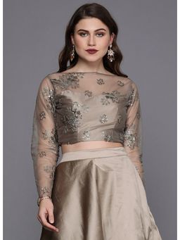 Ethnovog - Ready To Wear Grey Embroidered Stitched Blouse