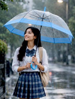 Little Surprise Box - Blue Border Transparent Umbrella