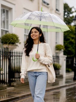 Little Surprise Box - Green Border Transparent Umbrella