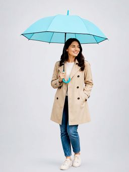 Little Surprise Box - Pastel Blue Border Umbrella