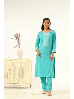 Indy Raaga - Ukti Embroidered Cotton Kurta with Pant (Set of 2)